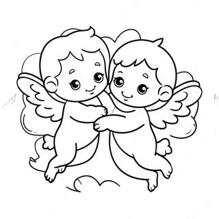 Speelse Kleurplaat Van Valentijnsdag Cupidos 105666 43220