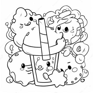 Schattige Dunkin Donuts Personages Kleurplaat 105745-43284