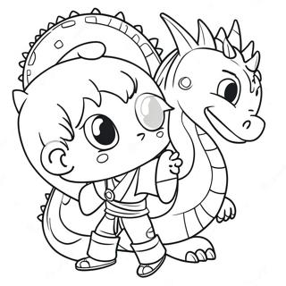 Anime Jongen Met Draak Compaan Kleurplaat 105822-43337