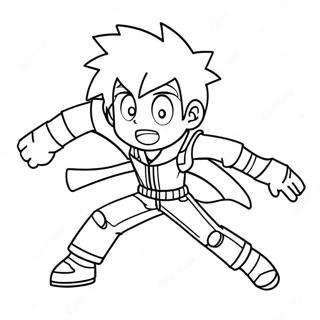 Anime Jongen In Actie Houding Kleurplaat 105823-43341