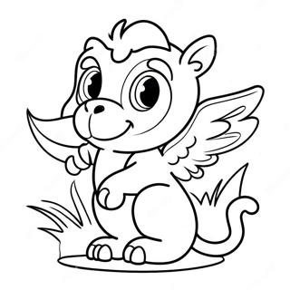 Schattige Baby Griffioen Speelt Kleurplaat 106079 43537
