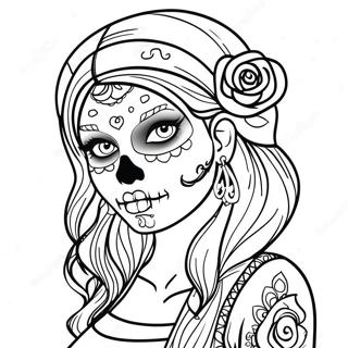 Edgy Gangsta Suiker Skulls Meisje Kleurplaat 106312 43717