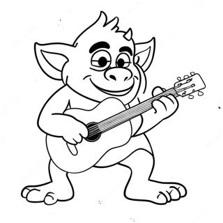 Floyd De Troll Die Gitaar Speelt Kleurplaat 106336 43732