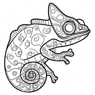 Kleurrijke Chameleon Kleurplaat 106566-43910