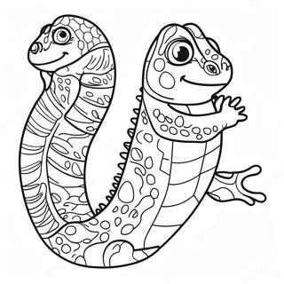 Speelse Gecko Kleurplaat 106568 43918