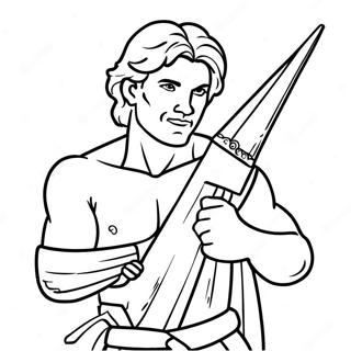 Kleurplaat Van Dappere David Met Een Slingshot 106671 43997