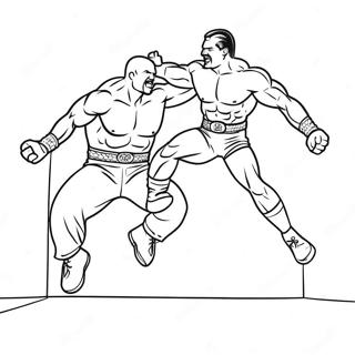 Wwe Worstelaar Die Op Tegenstander Springt Kleurplaat Kleurplaten