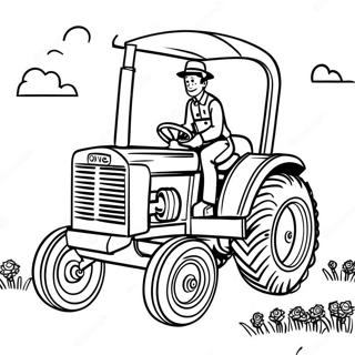 Case Tractor Met Boeren Kleurplaat 107055-44302