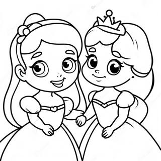 Schattige Disney Prinsessen In De Liefde Kleurplaat 107077-44310