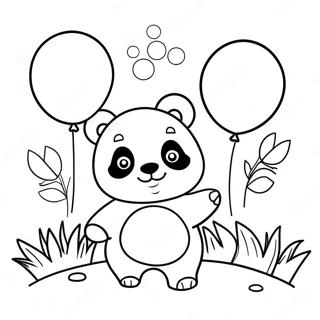 Schattige Mimi Panda Met Ballonnen Kleurplaat 107538-44673