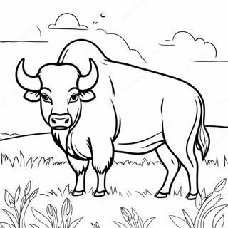 Majestueuze Buffalo In Een Veld Kleurplaat 107640 44755