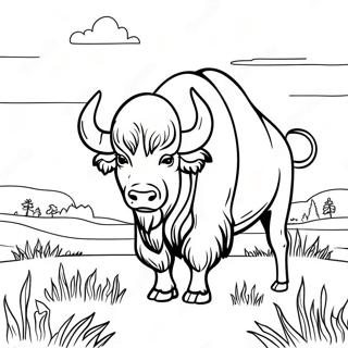 Majestueuze Buffalo In Een Veld Kleurplaat 107640 44756