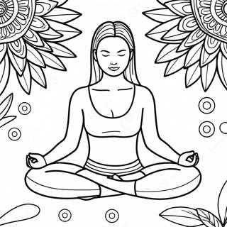 Kalmerende Wellness Yoga Houdingen Kleurplaat 107925-44988