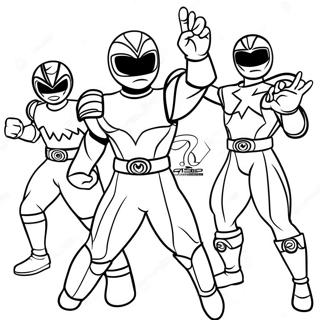 Machtige Morphin Power Rangers Team Kleurplaat 10792-1131