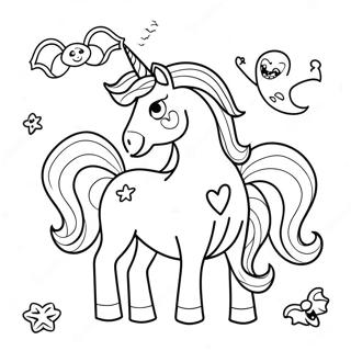 Eng Halloween Eenhoorn Met Geesten Kleurplaat 108155 45162