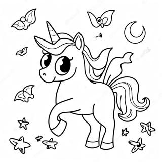 Eng Halloween Eenhoorn Met Geesten Kleurplaat 108155 45164