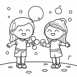 Blije Kinderen Die Bellen Blazen Kleurplaat 108180-45177