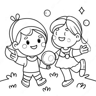 Blije Kinderen Die Bellen Blazen Kleurplaat 108180-45179