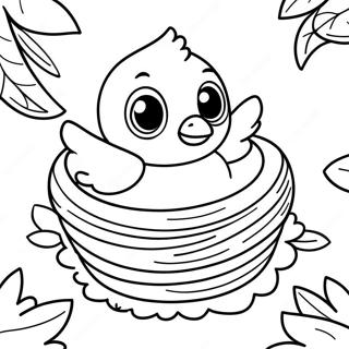 Schattige Baby Vogel Die Nestelt Kleurplaat 108205-45196