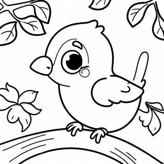 Schattige Baby Vogel In Een Boom Kleurplaat 108208-45205