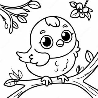 Schattige Baby Vogel In Een Boom Kleurplaat 108208-45208