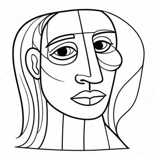 Cubistische Picasso Kunstwerk Kleurplaat 108386-45335