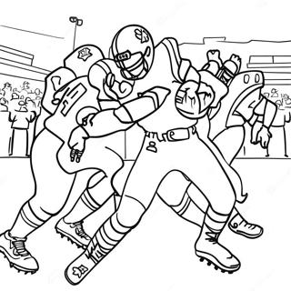 Kleurplaat Van Een Spannende Collegevoetbalwedstrijd 108669 45555