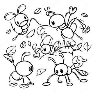 Kleurplaat Van Blije Mieren Die Samen Marcheren 108698 45587