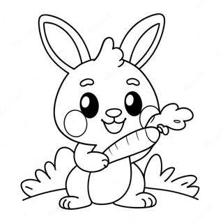 Schattig Zonnig Konijntje Met Een Wortel Kleurplaat 108749 45621