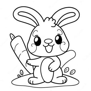Schattig Zonnig Konijntje Met Een Wortel Kleurplaat 108749 45622