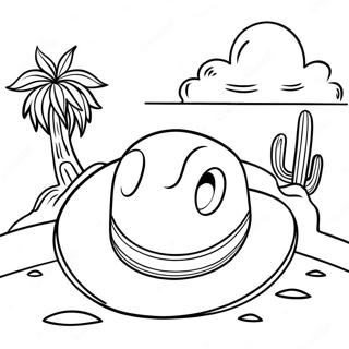 Vintage Cowboyhoed In Woestijnscene Kleurplaat 109057 45858