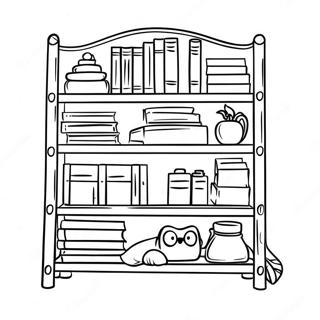 Boekenplank Kleurplaat 109159-45995