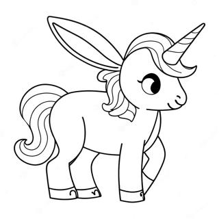 Konijn Eenhoorn Met Een Glanzende Hoorn Kleurplaat 109445-46230