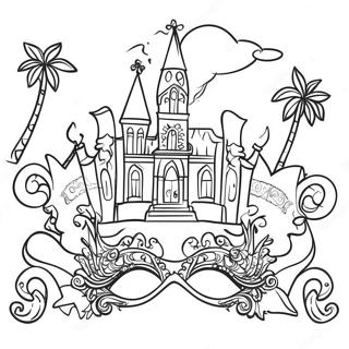 Kleurige Louisiana Mardi Gras Parade Kleurplaat 109674-46403