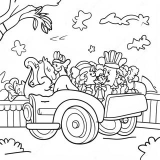 Kleurige Louisiana Mardi Gras Parade Kleurplaat 109674-46404