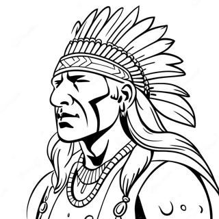 Eenvoudige Inheemse Amerikaanse Krijger Kleurplaat 109903-46579