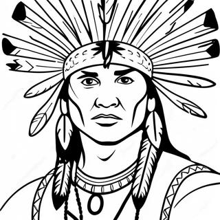 Eenvoudige Inheemse Amerikaanse Krijger Kleurplaat 109903-46580