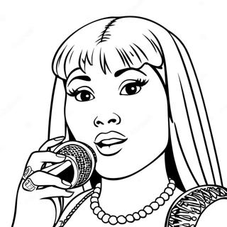 Nicki Minaj Met Microfoon Kleurplaat 110087-46730