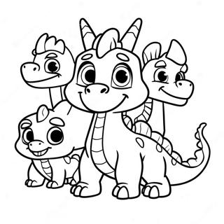 Schattige Spyro Met Vrienden Kleurplaat 110293-46887