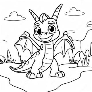 Spyro In Een Magisch Landschap Kleurplaat 110294-46889