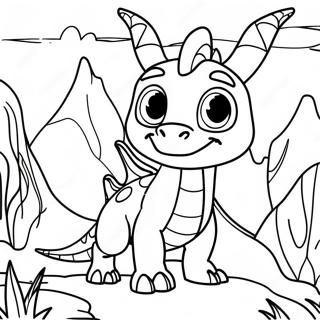 Spyro In Een Magisch Landschap Kleurplaat 110294-46891