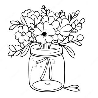 Schattige Mason Jar Met Bloemen Kleurplaat 110343 46919