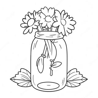 Schattige Mason Jar Met Bloemen Kleurplaat 110343 46920