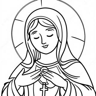 Maagd Maria Met Een Rozenkrans Kleurplaat 110424 46990