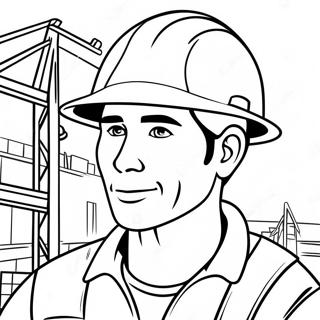 Bouwvakker Met Veiligheidshelm Kleurplaat 110575-47104