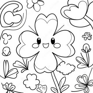 Grote 4 H Klaver Met Glimlachend Gezicht Kleurplaat 110651-47163