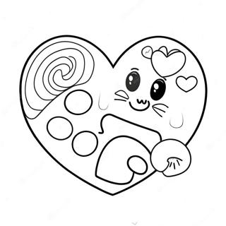 Grappig Snoep Hart Kleurplaat 110704-47211