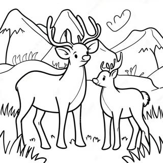 Elk Familie In De Weide Kleurplaat 110858 47326