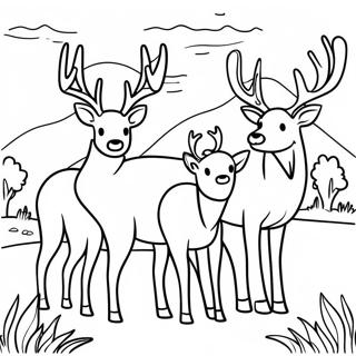 Elk Familie In De Weide Kleurplaat 110858 47327