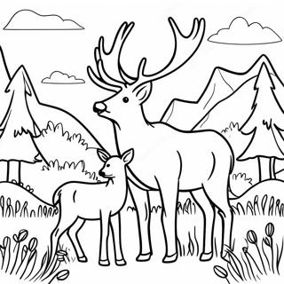 Elk Familie In De Weide Kleurplaat 110858 47328